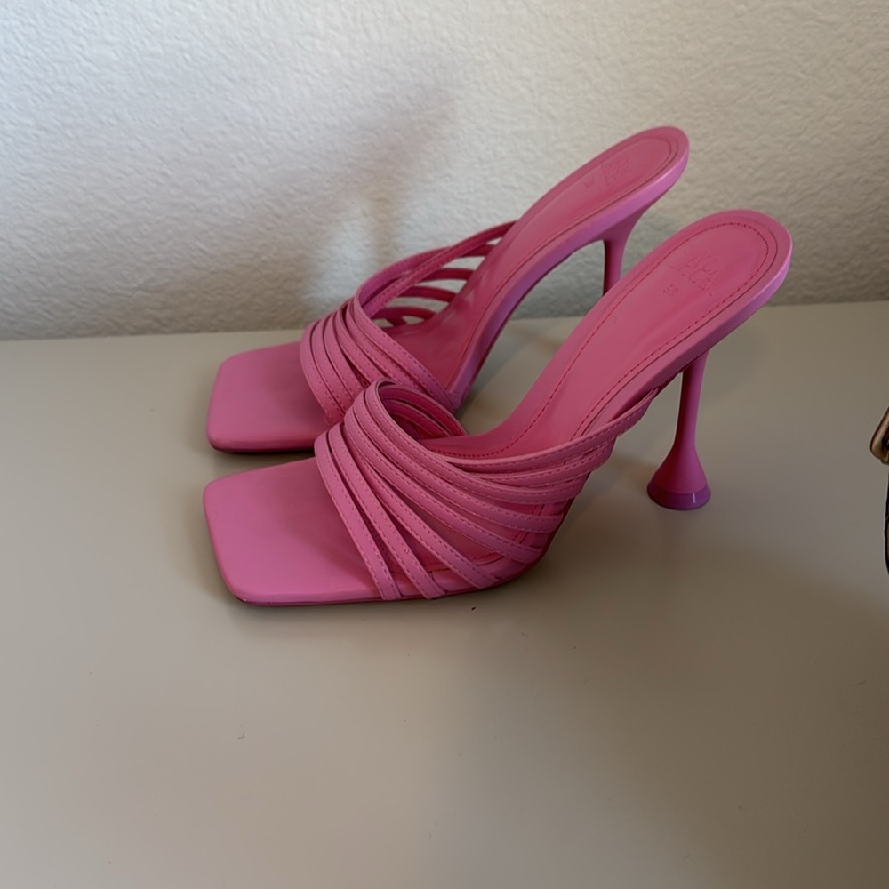 Zara Pink Heeled Sandals